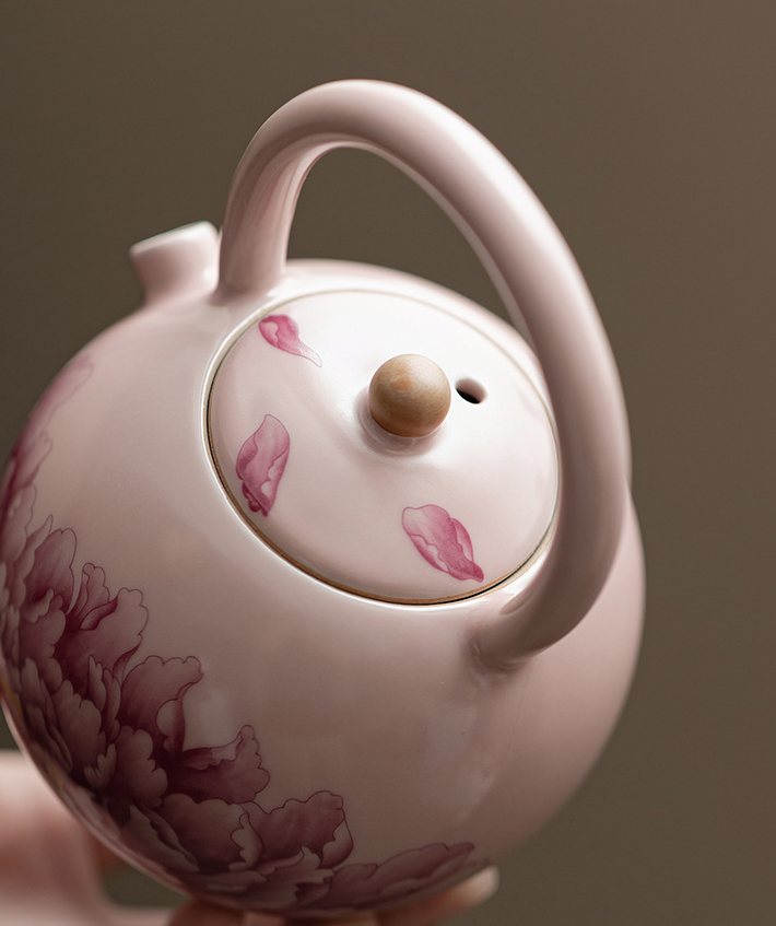 Thé Gaiwan - Pivoine Pot à Poignée Ronde