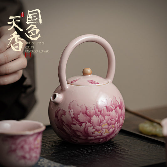 Thé Gaiwan - Pivoine Pot à Poignée Ronde