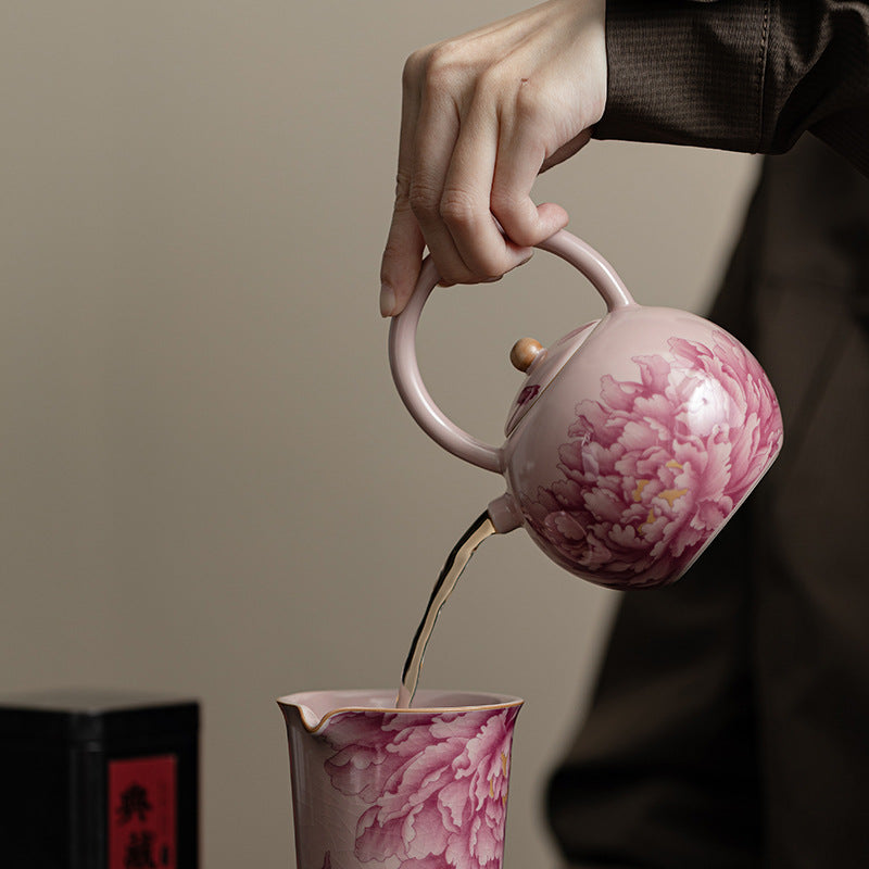 Thé Gaiwan - Pivoine Pot à Poignée Ronde