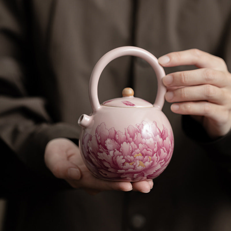 Thé Gaiwan - Pivoine Pot à Poignée Ronde