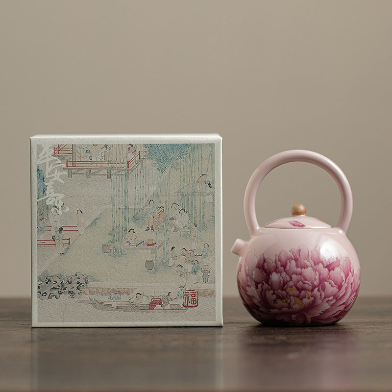 Thé Gaiwan - Pivoine Pot à Poignée Ronde